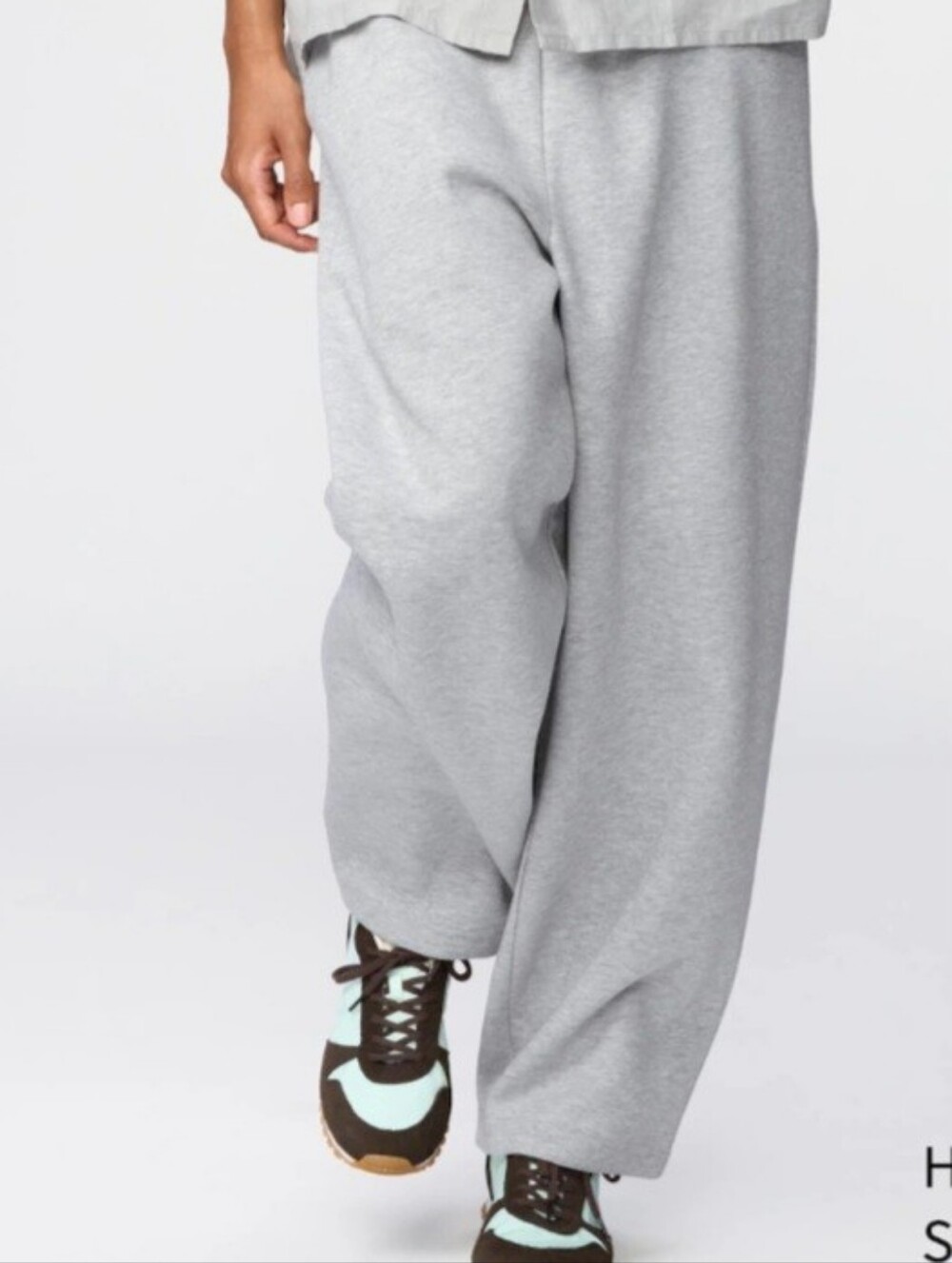 Uniqlo Light Gray Wide-Leg Sweatpants